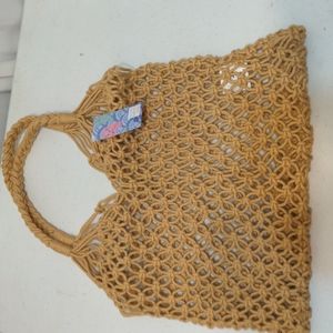 Girlfriend Woven boho tote bag